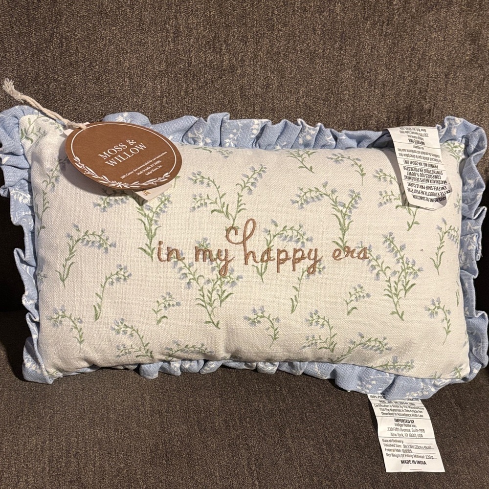 Moss & Willow “In My Happy Era” Floral Pillow